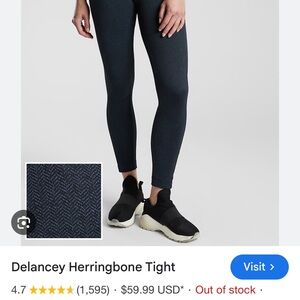 Herringbone Tights- Navy Blue